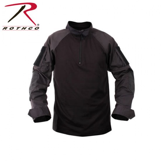 ROTHCO 1/4 ZIP COMBAT SHIRT - BLACK    